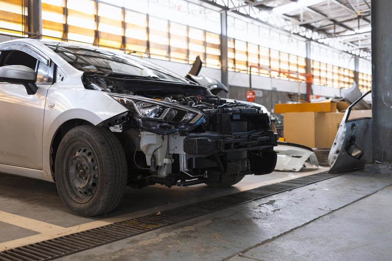 Professional auto repair shop with modern equipment